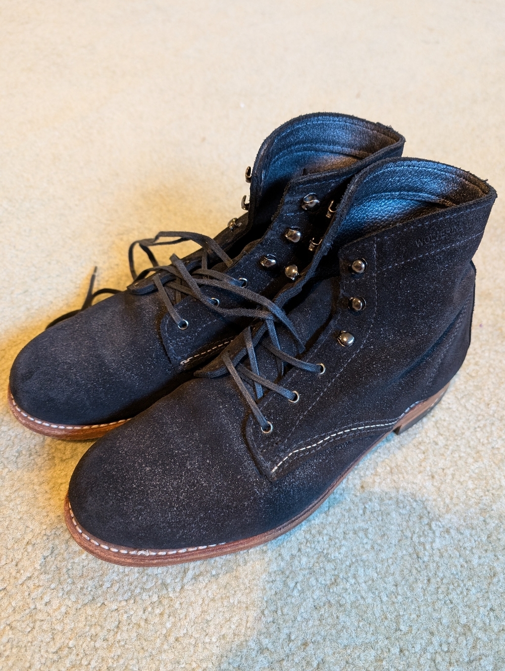 Wolverine 1000 Mile Black Suede Noir Boots
